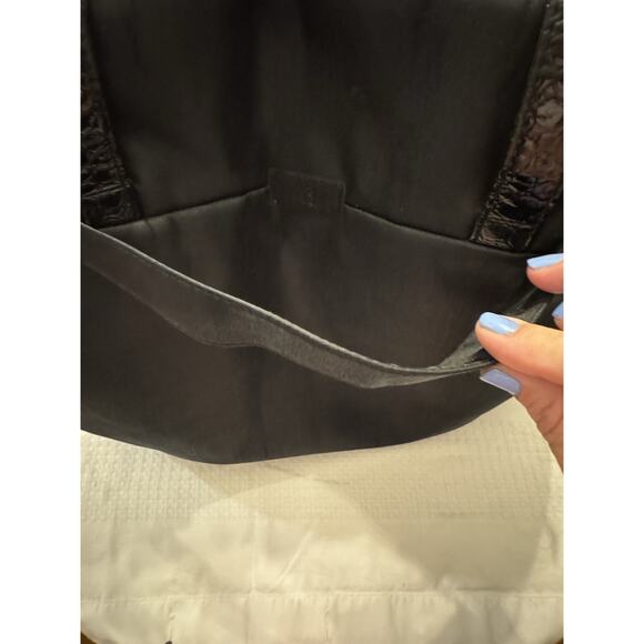 Travelon Black Tote Shoulder Bag Carry On Expandable Travel Turquoise Lining - Picture 12 of 14